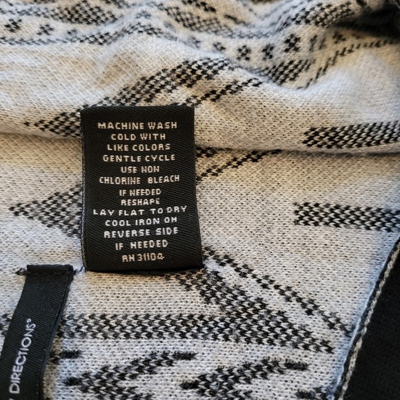 Western Womens Cardigan Medium Black Sweater Aztec Open Front Long Sleeve 15921x - Picture 6 of 7